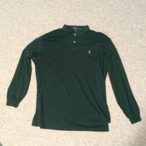 Green Long Sleeve Polo